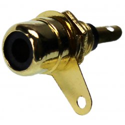 RCA SAS 15FSG BLACK Pro.fi.con socket golden plated female επίχρυσο φις RCA θηλυκό οικονομικό για σασί  σε μαύρο χρώμα